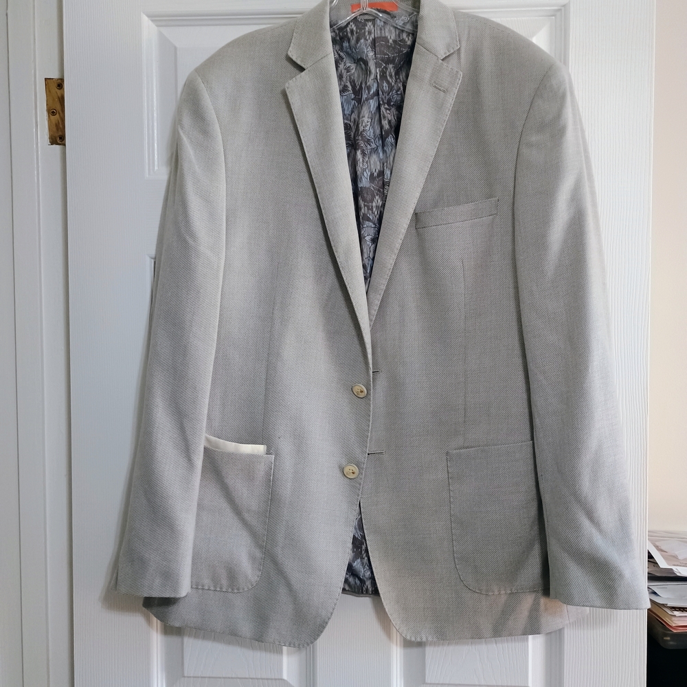 TALLIA Light Gray Single-Breasted Sport Coat